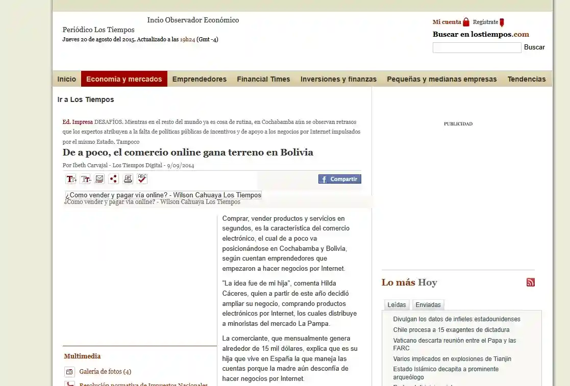 los tiempos comercio online